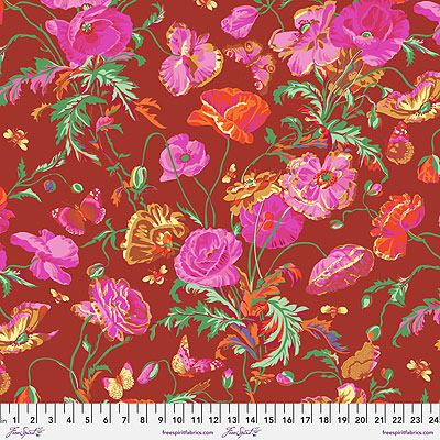 Kaffe Fassett Collective: Meadow Red (per 1/4 metre)