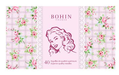 Bohin Book of 40 Sewing Needles Pink Marlene