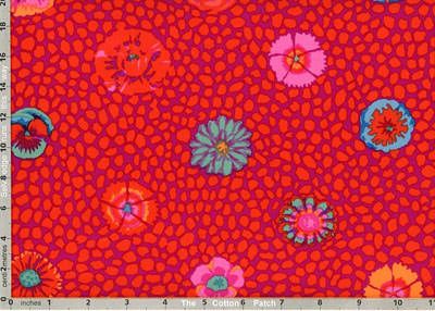 Kaffe Fassett Fabric Guinea Flower Red (per 1/4 metre)