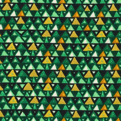 Gustav Klimt fabric: Metallic Triangles Green