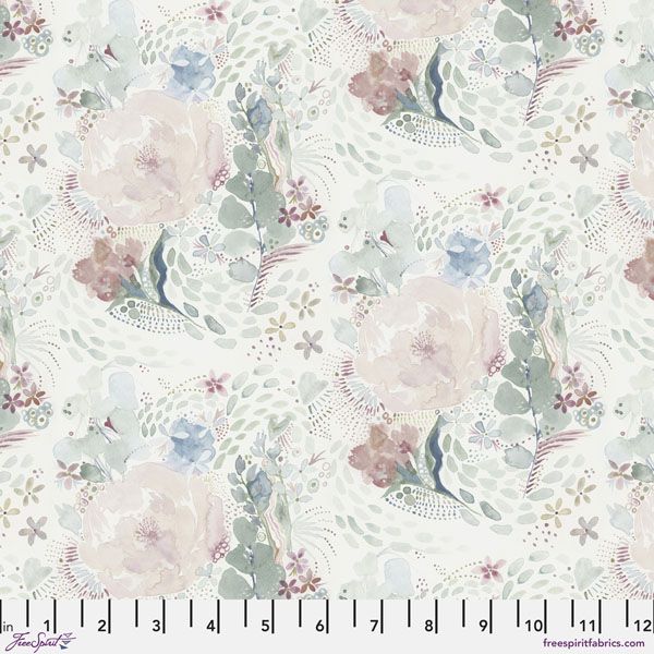 Brushstrokes fabric: Among flowers, Multi