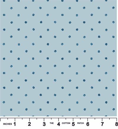 Brensham fabric: Daisy on Light Blue (per 1/4 metre)