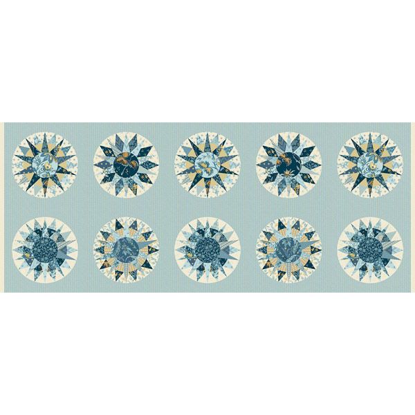 Beach House fabric: Marine Compass Multi Panel 45cm