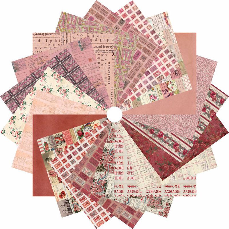 Tim Holtz Eclectic Elements Palette Pink + Red 10" Patchwork Palette