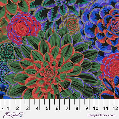 Kaffe Fassett Collective: House Leeks Dark (per 1/4 metre)