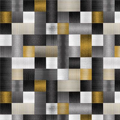 Black White & 24 Karat fabric: Tiles (per 1/4 metre)