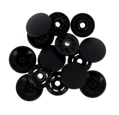 Bohin Finger Snap Buttons 13mm (1/2') Black Pack of 8