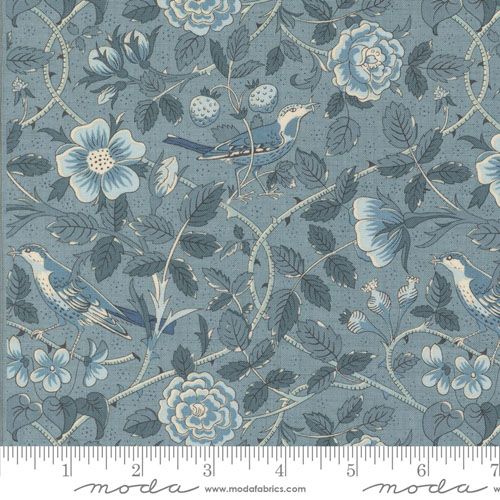 Sacre Bleu fabric: Oiseaux, French Blue