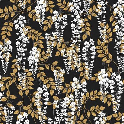 Narumi Fabric: Wisteria on Black (per 1/4 metre)