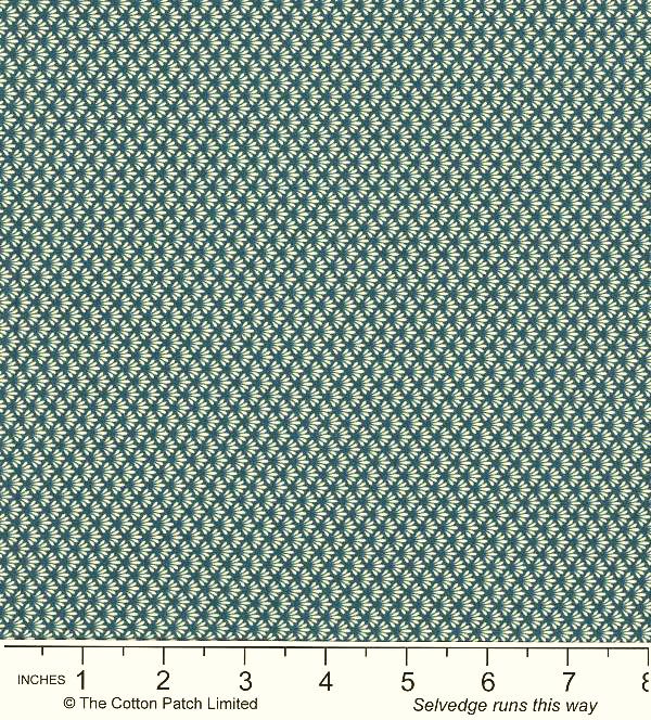 Nellie's Shirtings Fabric: Fans Blue (per 1/4 metre)