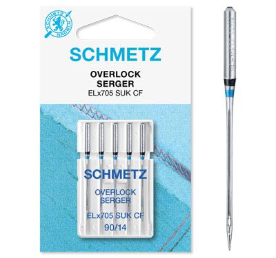 Schmetz Overlocker/Serger Chrome Finish Ball Point Sewing Machine Needles Size 90/14