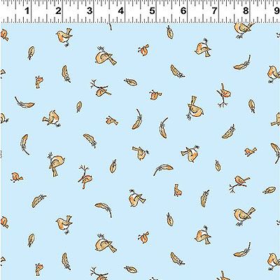 Guess How Much I Love You in the Winter Fabric: Birds & Feathers Sky (per 1/4 metre)