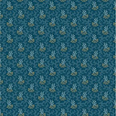 Cocoa Blue fabric: Mountain Laurel Indigo (per 1/4 metre)