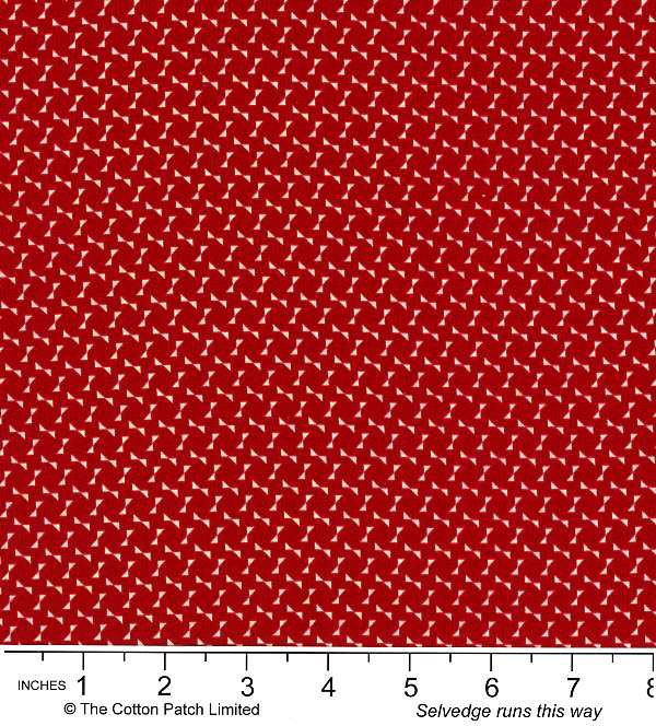 Nellie's Shirtings Fabric: Bows Red (per 1/4 metre)