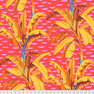 Kaffe Fassett Collective: Banana Tree Red (per 1/4 metre)