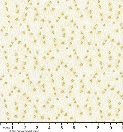 Holiday Flourish, Festive Finery fabric: Gold Berries on Vanilla