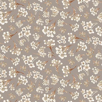 Little Ones fabric: Floral Spray Grey (per 1/4 metre)