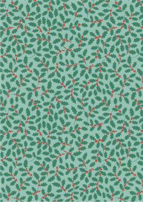 Gingerbread Christmas Holly Teal