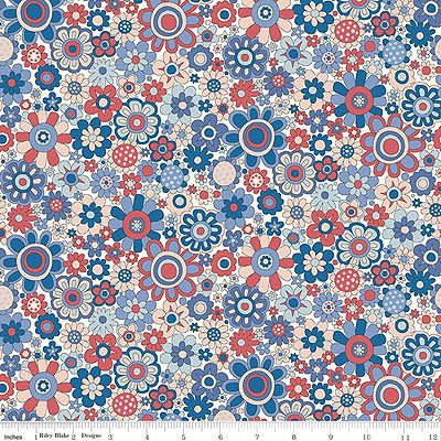 Liberty Carnaby Collection Fabric: Paradise Petals Sky (per 1/4 metre)