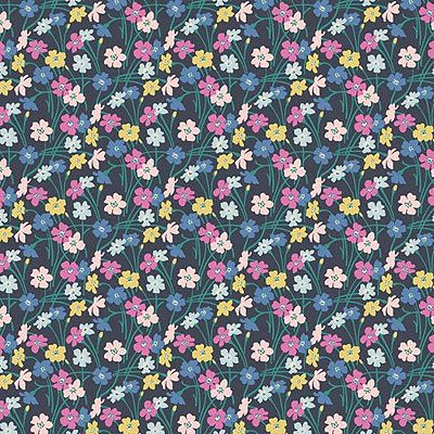 Liberty fabric: Dancing Buttercups Black (per 1/4 metre)