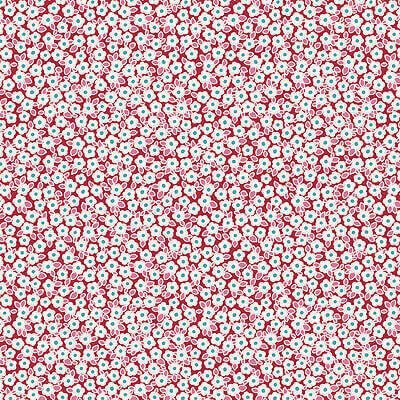 Tilda Woodland Fabric: Carol Red (per 1/4 metre)