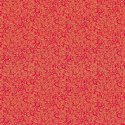 Classic Foliage fabric: Rhapsody Scroll Red (per 1/4 fabric)