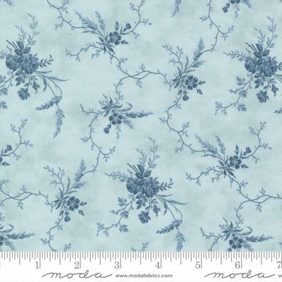 Cascade fabric: Budding Vines Sky (per 1/4 metre)