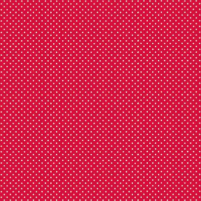 Makower Small Spots Fabric Small White Spots on Red (per 1/4 metre)