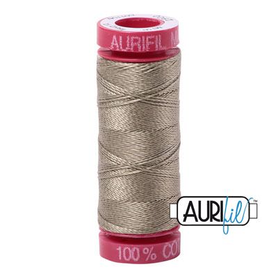 Aurifil 12 Cotton Thread 2900 Light Khaki Grey