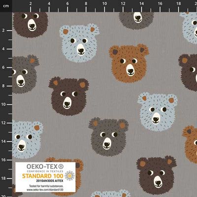 Kids Conversational fabrics: Bear Faces