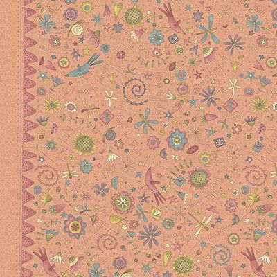 Garden Whimsy fabric Garden Whimsy Warm Blush (per 1/4 metre)