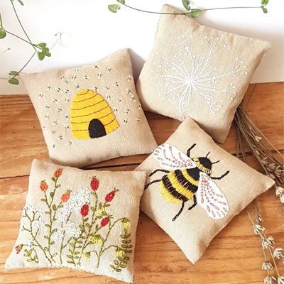 Linen Lavender Bee Bags