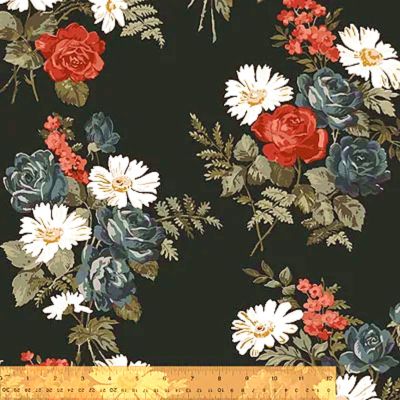 Camilla Fabric: Market Bouquets Blue (per 1/4 metre)