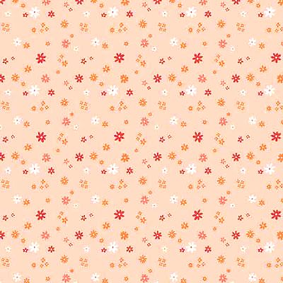 Smitten Kitten Fabric: Serene Florals Peach (per 1/4 metre)