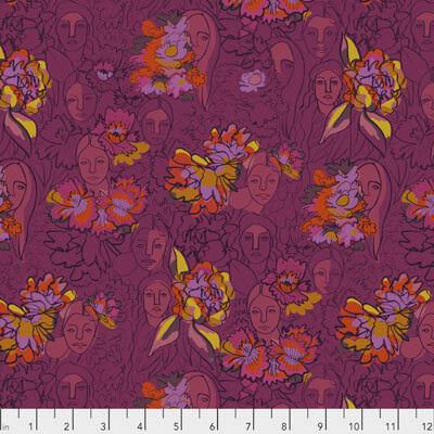 Free Spirit Designers Fabric: Parlant Aux Fleurs Begonia (per 1/4 metre)