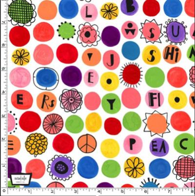 Just for Kids fabric: Happy Dots white