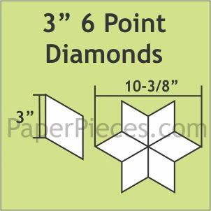 English Paper Piecing  60 degree Diamond 3' 50 pieces