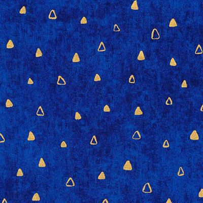 Gustav Klimt fabric: Cobalt Metallic Triangles