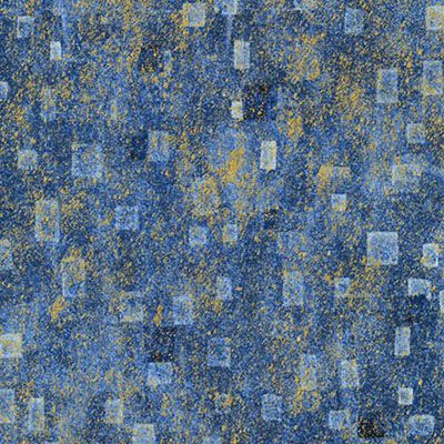 Gustav Klimt fabric: Blue Metallic Squares