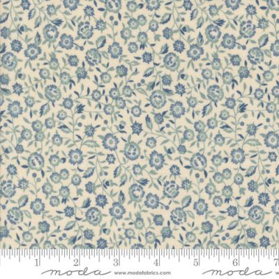 Sacre Bleu fabric: Renoncule, Pearl French Blue