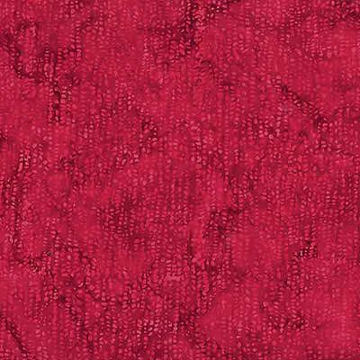 Bali Handpaints Fabric: Line Dots Crimson (per 1/4 metre)