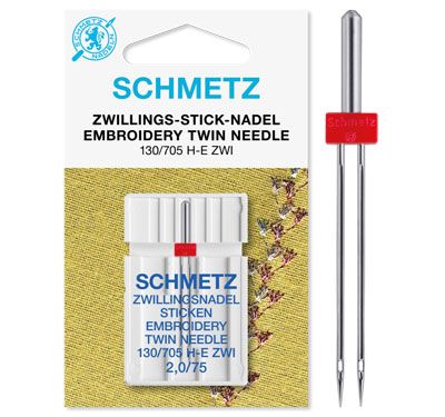 Schmetz Twin Embroidery Sewing Machine Needle (2.0/75)