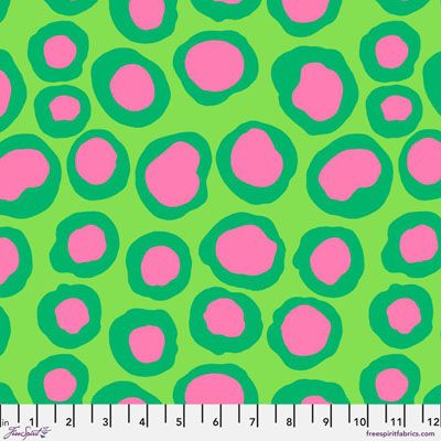 Kaffe Fassett Collective Fabric Fish Lips Green (per 1/4 metre)