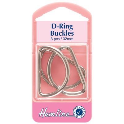 Hemline D Rings Silver 32mm