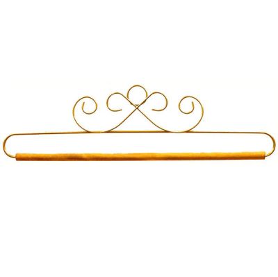 Wire Hanger  French Curl Gold 12' with Dowel