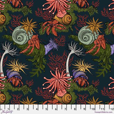 Mariana fabric: Hermit Crab Hideaway (per 1/4 metre)