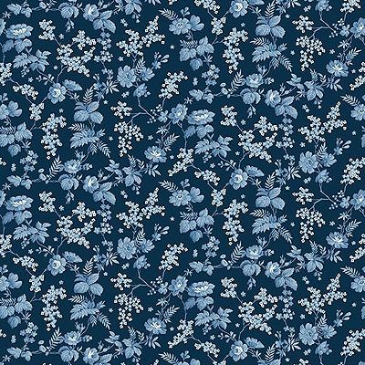 Memories fabric: Trailing Flowers Blue (per 1/4 metre)