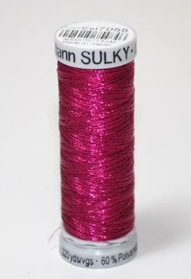 Gutermann Sulky Metallic Thread: Cranberry 7055