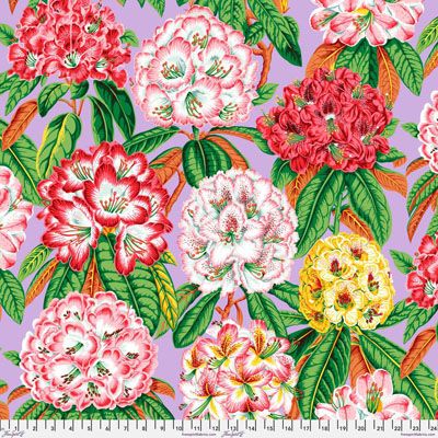 Philip Jacobs Fabric: Rhododendrons Lavender (per 1/4 metre)