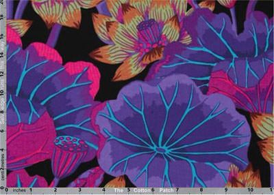 Kaffe Fassett Fabric Lake Blossoms Black (per 1/4 metre)